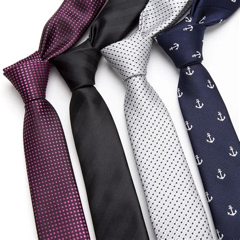 Men Tie Fashion Mens 5cm Slim Ties Striped Lattice Neckties Gravata
