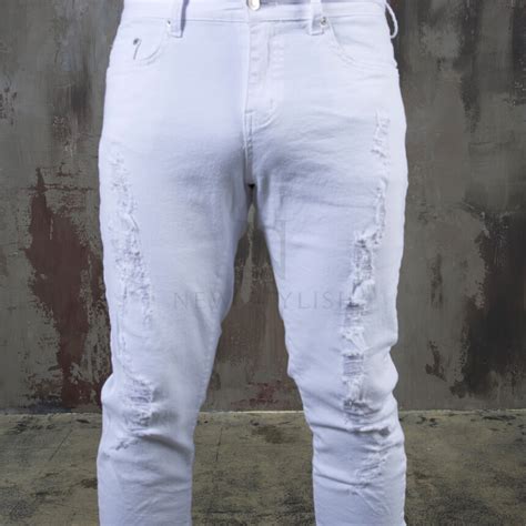 Bottoms Sold Out Distressed White Slim Jeans 397 For Only 3800