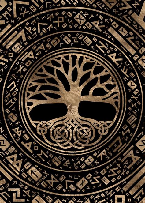 Tree Of Life Yggdrasil Poster By Lioudmila Perry Displate