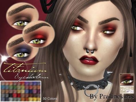 The Sims Resource Titanium Eyeshadow 50 Colors By Pralinesims • Sims 4