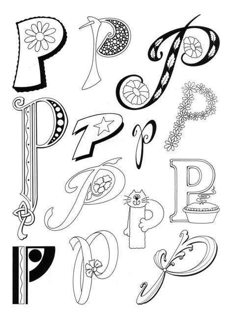 Letter P Hand Lettering Alphabet Doodle Lettering Creative Lettering