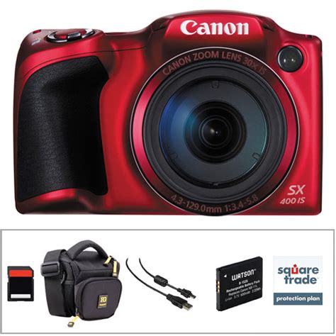 Canon Powershot Sx400 Is Digital Camera Deluxe Kit Red Bandh