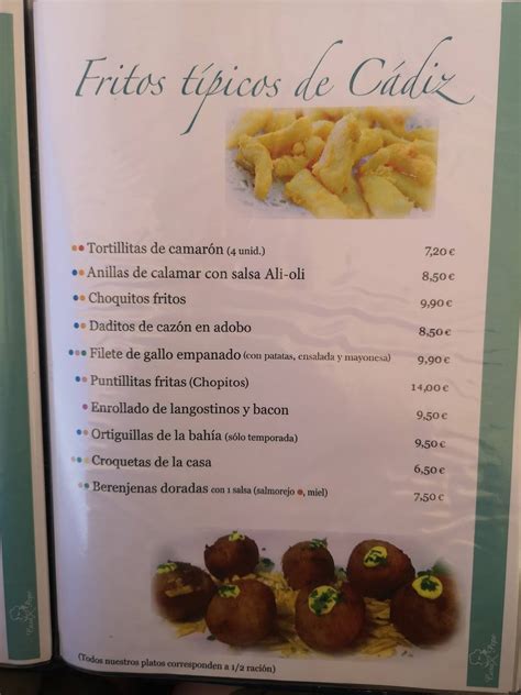 Carta De Restaurante Casa Pepe Puerto Sherry El Puerto De Santa Mar A