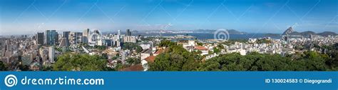 Panoramic Aerial View Of Downtown Rio De Janeiro With