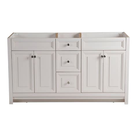 H single vanity in walnut with marble vanity top in cream Home Decorators Collection Brinkhill 60 in. W x 34 in. H x ...