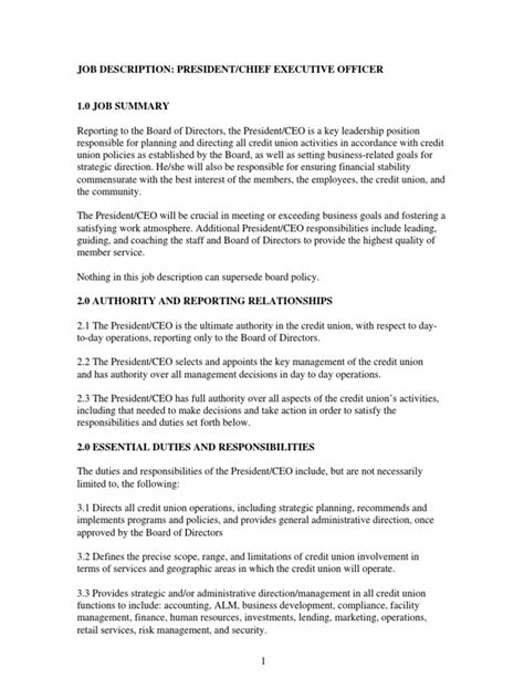 Chief financial officer (cfo) is one of the key people to provide both programmatic and operational support to the company. Job-Description-NWGACU CEO.pdf | Chief Executive Officer ...