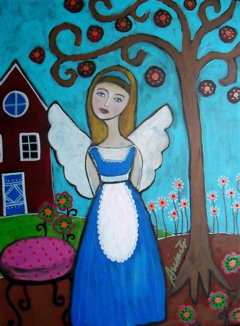 Gallery Of Modern Folk Artist Pristine Cartera Turkus Folk Art Angel
