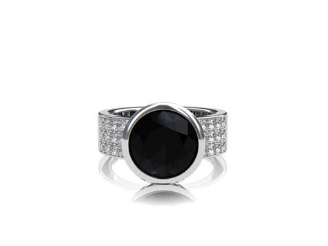 Black Spinel Ring Diamond Ring Engagement By Torkkelijewellery