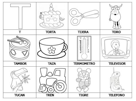 Vocabulario Con Imágenes Para Niños Actividades Con La Letra T