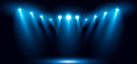 D Blue Lighting Stage Concert Arena Shiny Spotlight Vector Background