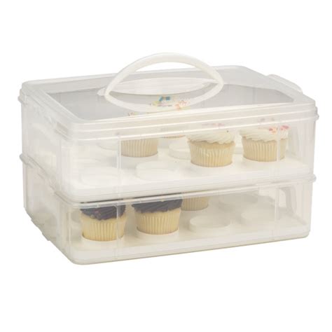 Snap N Stack 2 Tier Cupcake Carrier The Container Store
