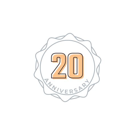 20 Year Anniversary Celebration Vector Badge Happy Anniversary