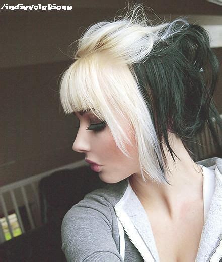 Black And Blond Dyed Hair Edgy Chic Pretty Hairstyles Girl Hairstyles