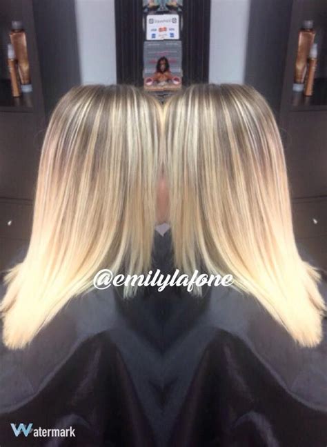 Platinum Blonde Shadow Root Balayage Highlights Into Ombre Located In