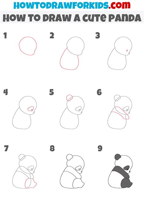 Cute Panda Drawing Step By Step