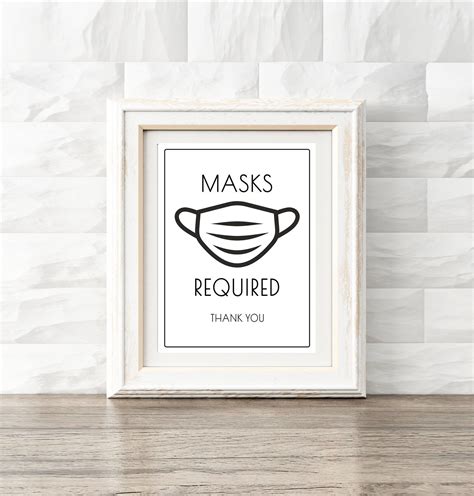 Masks Required Sign Digital Printable Face Mask Window Sign Etsy