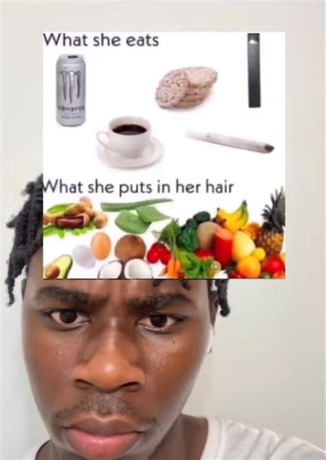 A Person With Food On Top Of Their Head And The Words What She Eats