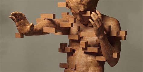 These Pixilated Wooden Sculptures Are A Visual Puzzle