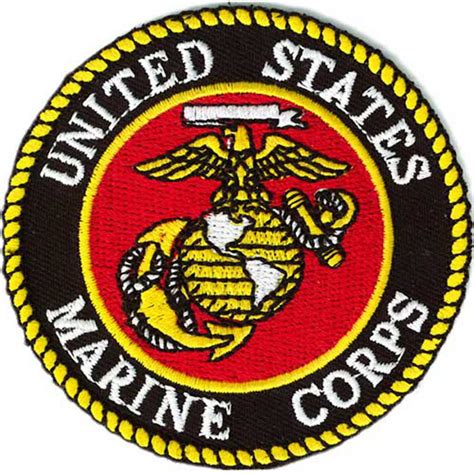 Us Marine Corps Logo Small Embroidered Round Military Patch