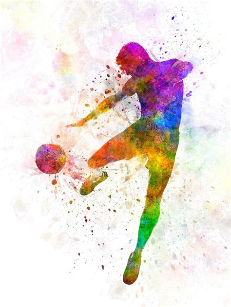 Man Flying Kicking Playing Soccer Football 8x10 In To 12x16 Etsy