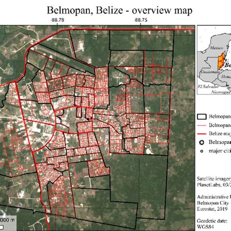 General Map Of Belmopan And Its Regional Geographical Situation Q640 