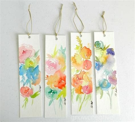 10 Ideas Para Hacer Marcadores De Libros Creativos Watercolor Flowers