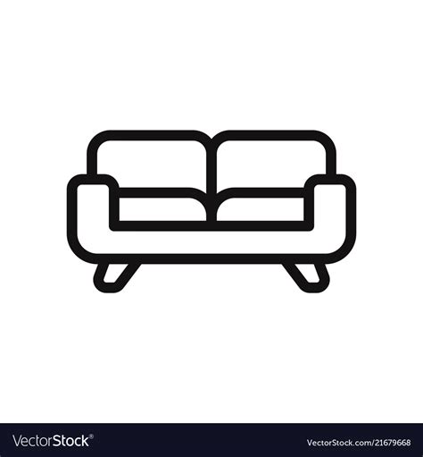 Couch Icon Sofa Furniture Symbol Royalty Free Vector Image
