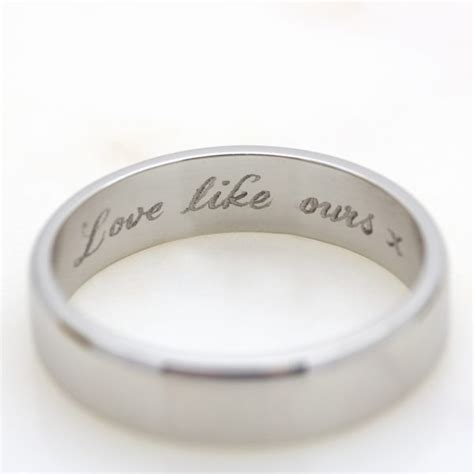 Mens wedding bands can be professionally laser engraved on the inside of the ring for $35.00. Five ways to customise men's wedding rings | Taylor & Hart ...
