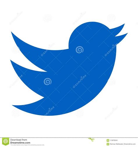 Twitter Logo Blauer Vogel Auf Einem Weißen Hintergrund Ikonenvektor