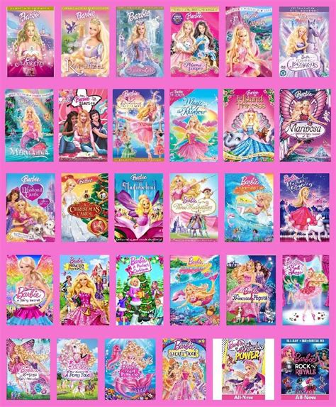 Complete List Of Barbie Movies Filmes Da Barbie Barbie Filmes