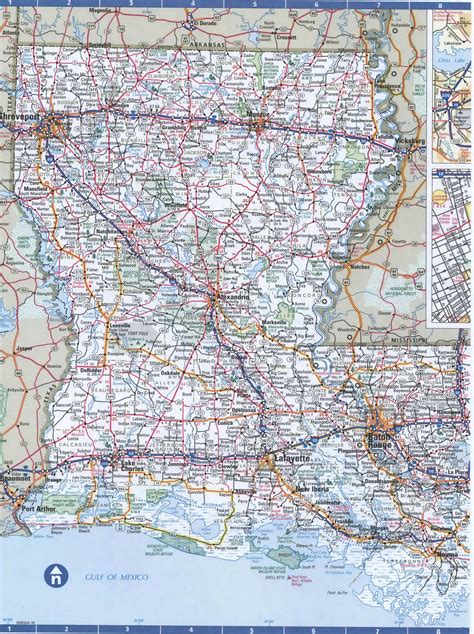 Large Detailed Roads And Highways Map Of Louisiana State With National