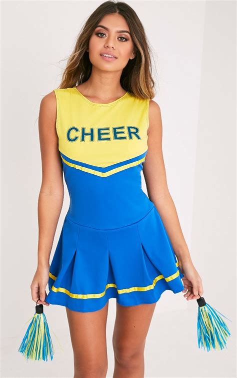 Cheerleader Blue Fancy Dress Costume Fancy Dress Costumes Blue