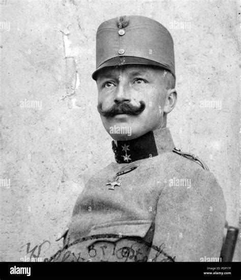 130 First World War Portrait Man Uniform Moustache Medal Fortepan