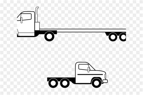 Delivery Clipart Semi Truck Flatbed Truck Side View Hd Png Download