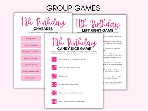 11th Birthday Party Games 11 Year Old Party Games Eleventh Birthday Girls 11th Birthday Pink