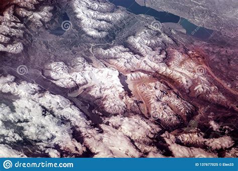 Far Southern Andes Mountains Satellite View Stock Image Image Of