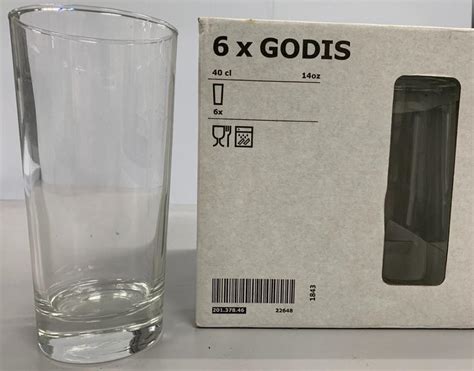 Ikea Godis Clear Glass Patterned Glasses 40cl Set Of 5 Furniture And Home Living Kitchenware