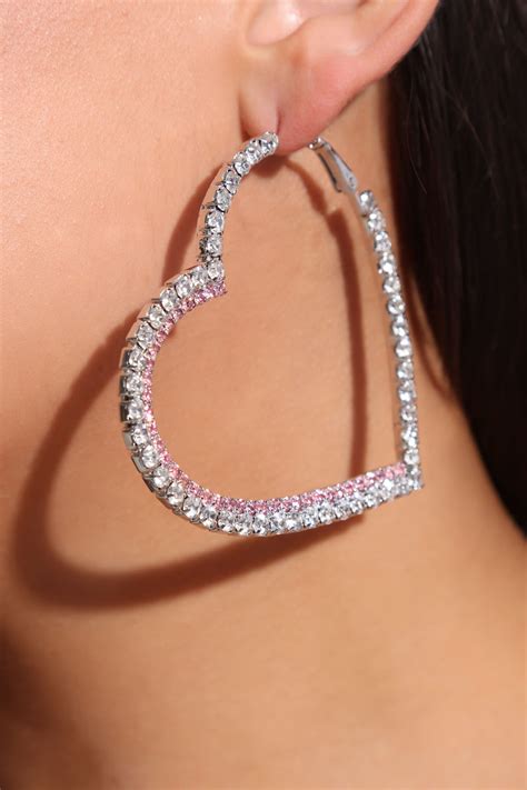 falling in love hoop earrings pink combo fashion nova jewelry fashion nova