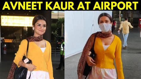 Avneet Kaurs Airport Look Mask Yellow Outfit Instagram New