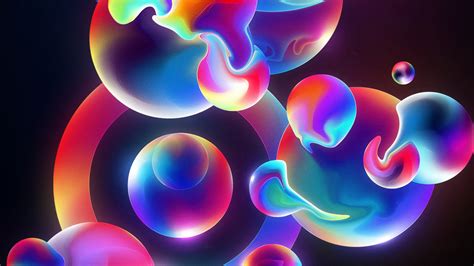 Download Gradient Liquid Bubbles Colorful Abstract