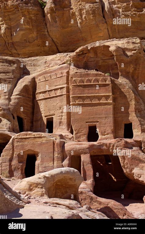 Nabatean Tombs Petra Unesco World Heritage Site Jordan Middle East