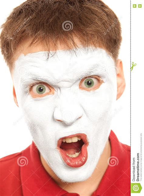 Close Up Portrait Of A Male Evil Mime Stock Photo Image Of Concept