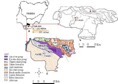 A Map Of Nigeria Showing Imo River Basin B Drainage Network Showing