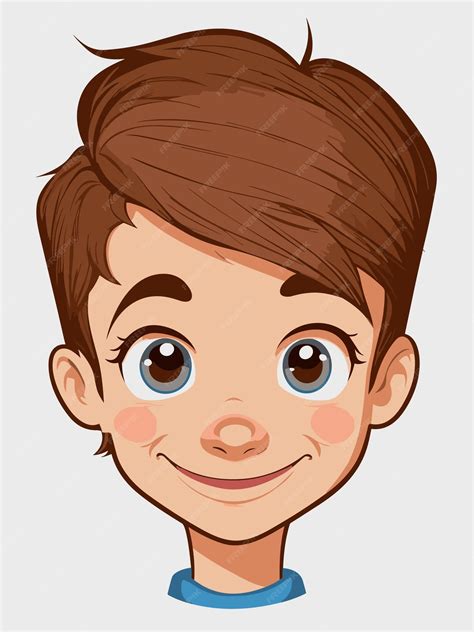 Premium Vector Cute Cartoon Boy Face Vector Design With White Background