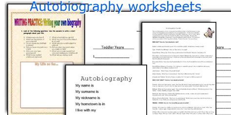 Autobiography Worksheets