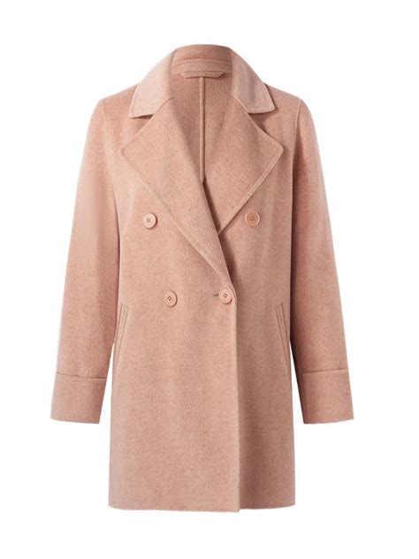Pure Wool Mid Length Notched Lapel Double Faced Women Coat Goelia