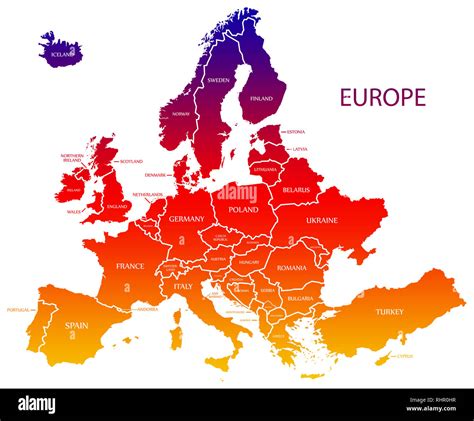 Digital Modern Map Of Europe Printable Download Large