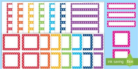 Multicoloured Polka Dot Drawer And Peg Labels Resource Pack Draw