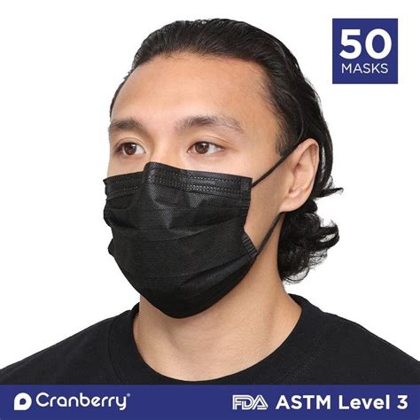 black disposable surgical face mask astm level 3 50 box primo dental products