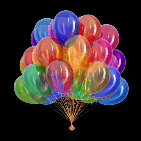 Colorful Helium Balloons Hi Res Stock Illustration Illustration Of